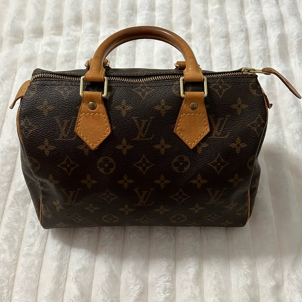 Louis Vuitton Monogram Canvas Speedy Top Handle Bag Brown/Tan